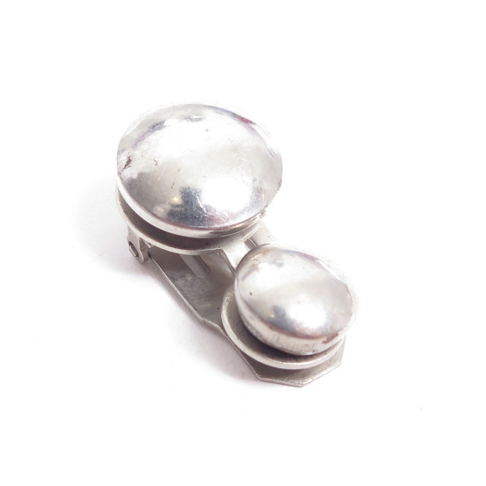 Collectible Vintage Antique Small Silver‎ Toned Art Deco Dress Clip Buckle C12